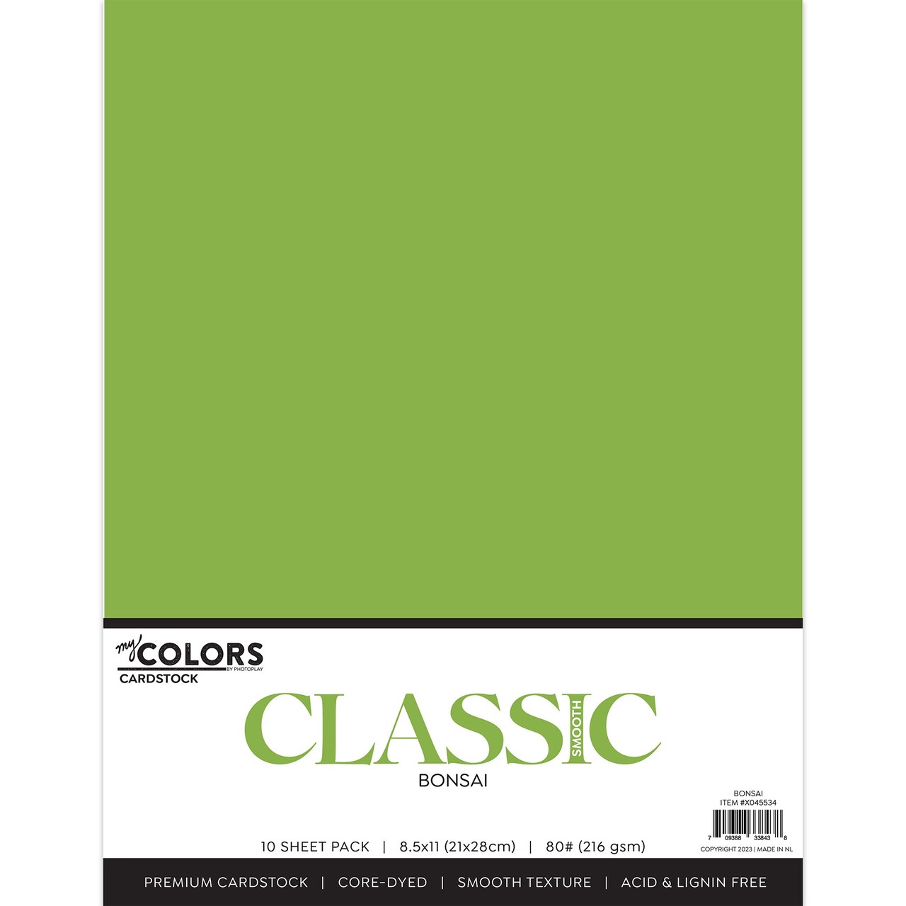 My Colors Classic 80lb Cover Weight Cardstock 8.5"X11"-Bonsai